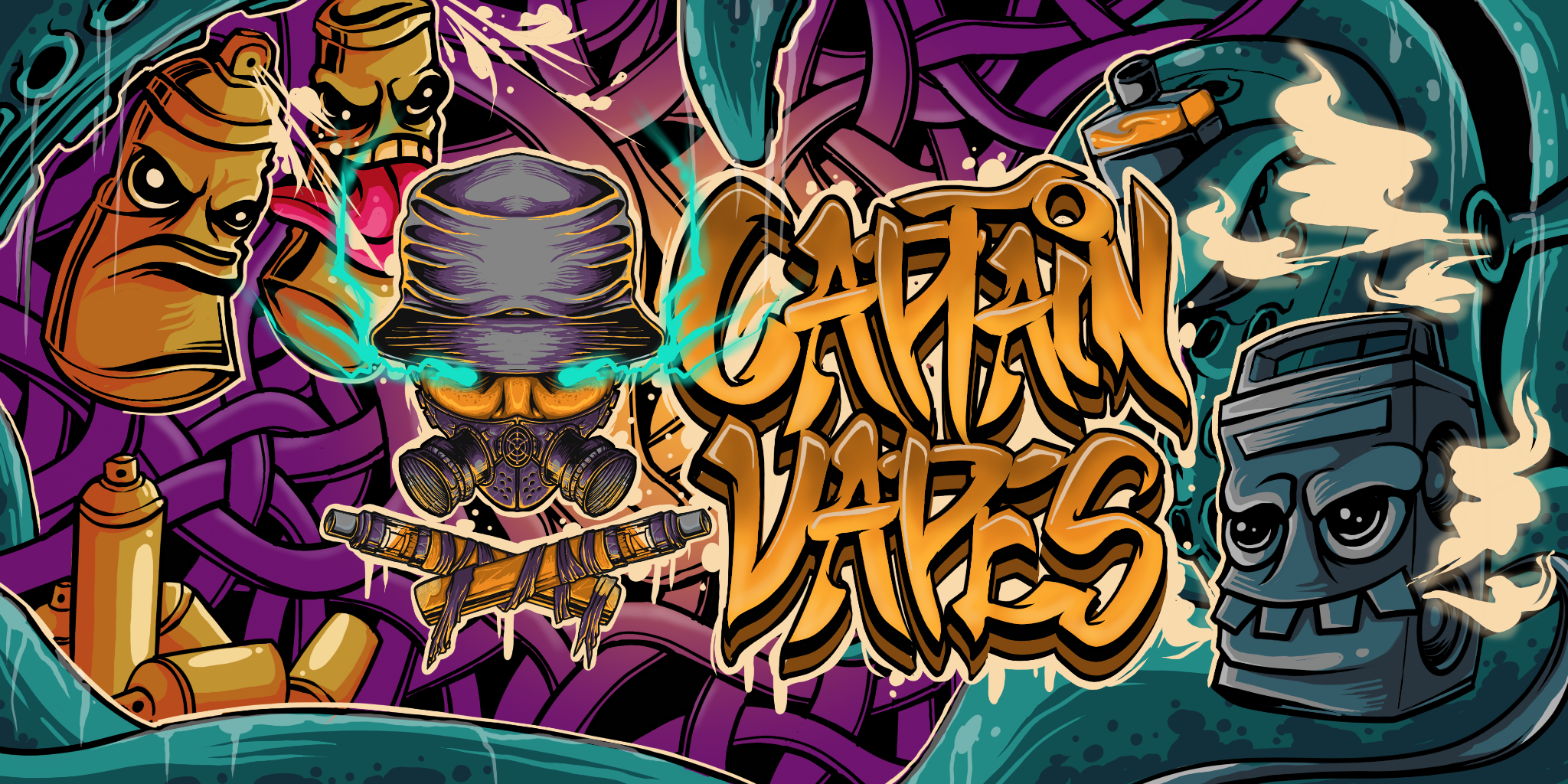 CaptainVapes original graffiti brand artwork